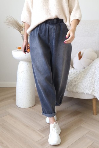 Spodnie jeansowe Sun typu baggy jeans z gumą w pasie czarne