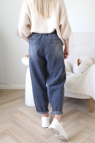 Spodnie jeansowe Sun typu baggy jeans z gumą w pasie czarne