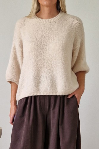 Sweter Lorie z kid moherem i wełną beżowy