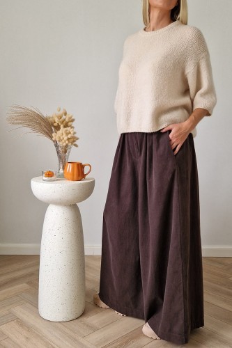 Sweter Lorie z kid moherem i wełną beżowy