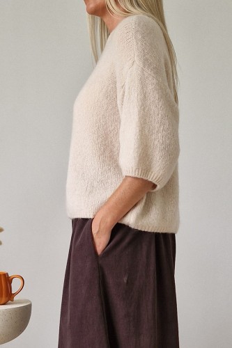 Sweter Lorie z kid moherem i wełną beżowy