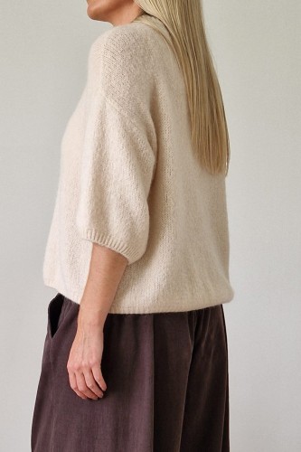 Sweter Lorie z kid moherem i wełną beżowy