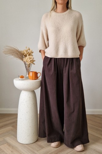 Sweter Lorie z kid moherem i wełną beżowy