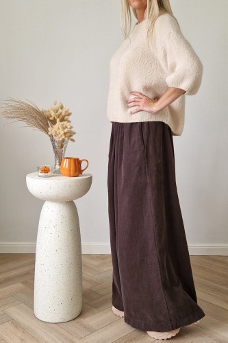 Sweter Lorie z kid moherem i wełną beżowy