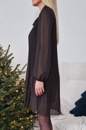 Sukienka Aurelia plisowana gorzka czekolada