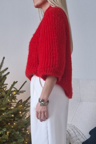 Sweter Cozy oversize czerwony