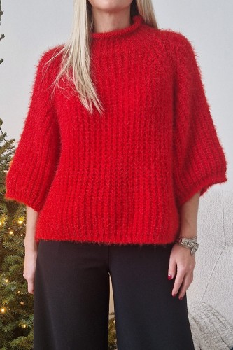 Sweter Cozy oversize czerwony