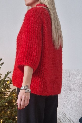 Sweter Cozy oversize czerwony