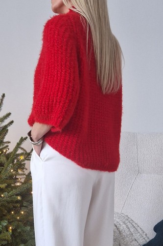 Sweter Cozy oversize czerwony