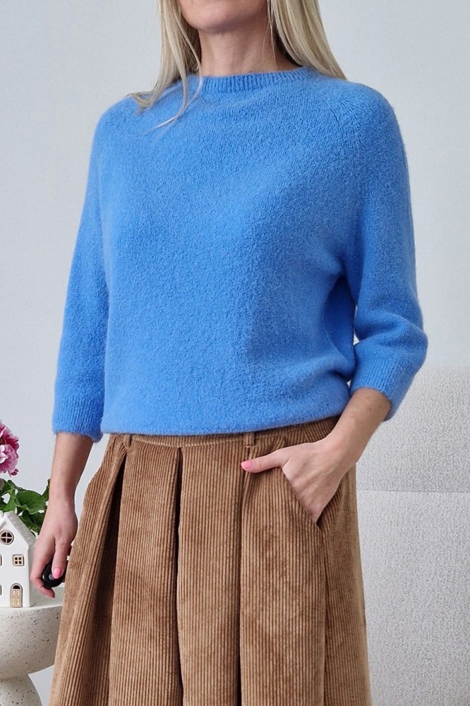 Sweter Hope z baby alpaką i wełną niebieski