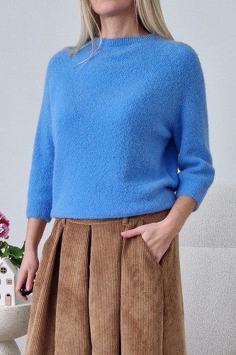 Sweter Hope z baby alpaką i wełną niebieski
