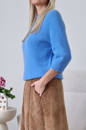 Sweter Hope z baby alpaką i wełną niebieski