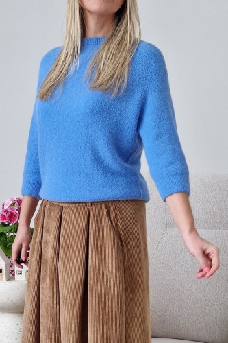 Sweter Hope z baby alpaką i wełną niebieski
