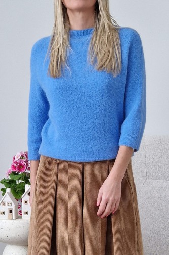 Sweter Hope z baby alpaką i wełną niebieski