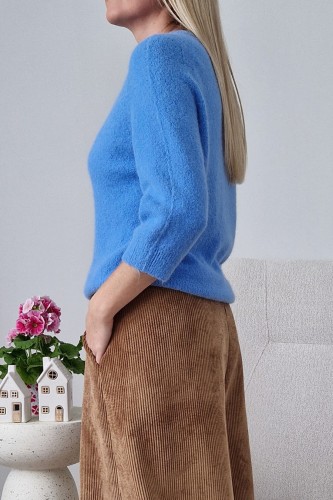 Sweter Hope z baby alpaką i wełną niebieski
