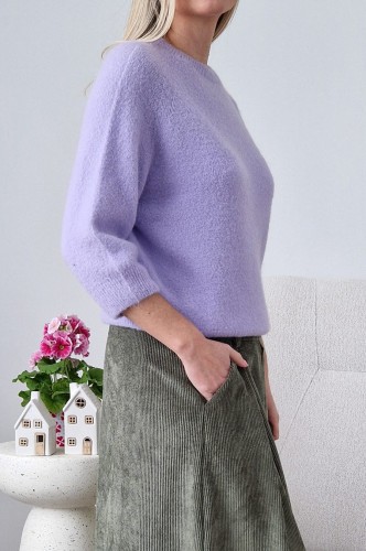 Sweter Hope z baby alpaką i wełną lawendowy