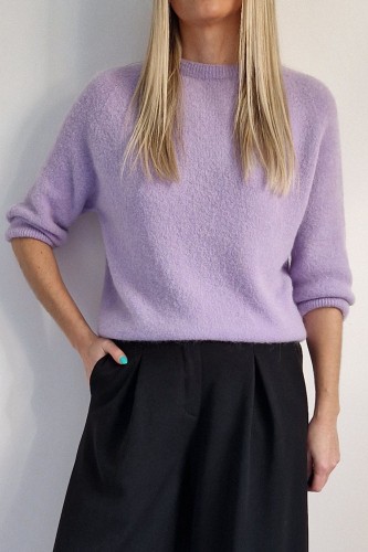 Sweter Hope z baby alpaką i wełną lawendowy