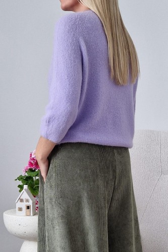 Sweter Hope z baby alpaką i wełną lawendowy