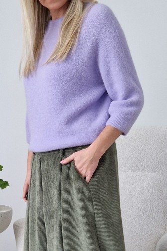 Sweter Hope z baby alpaką i wełną lawendowy