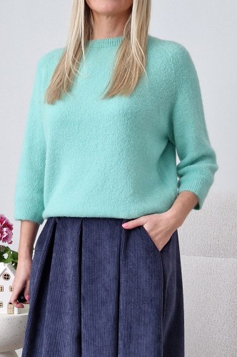 Sweter Hope z baby alpaką i wełną miętowy