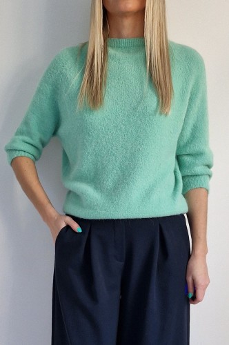 Sweter Hope z baby alpaką i wełną miętowy