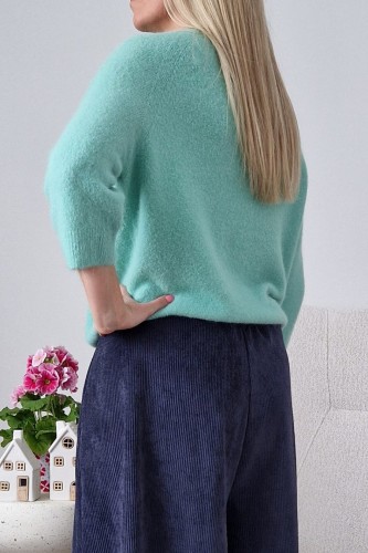 Sweter Hope z baby alpaką i wełną miętowy