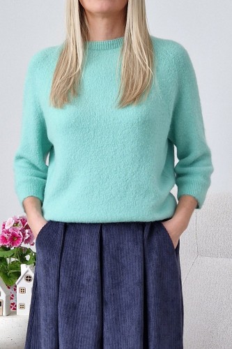 Sweter Hope z baby alpaką i wełną miętowy
