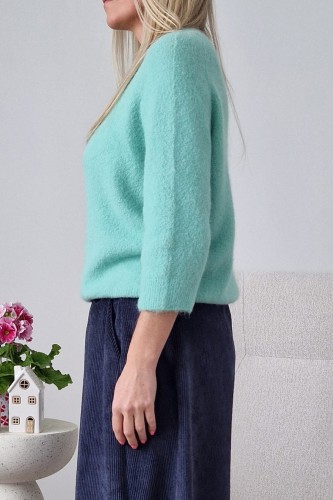 Sweter Hope z baby alpaką i wełną miętowy