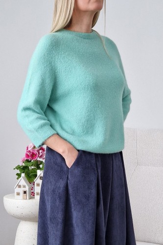 Sweter Hope z baby alpaką i wełną miętowy