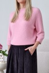 Sweter Hope z baby alpaką i wełną różowy