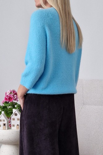 Sweter Hope z baby alpaką i wełną błękitny