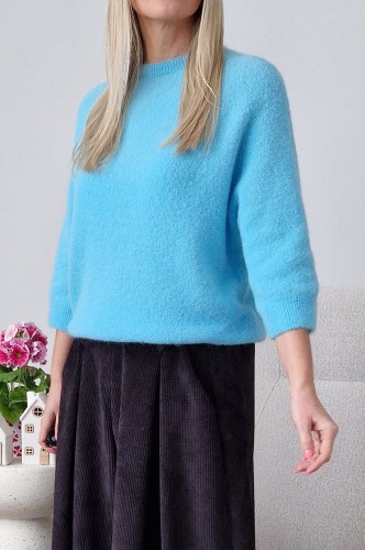 Sweter Hope z baby alpaką i wełną błękitny