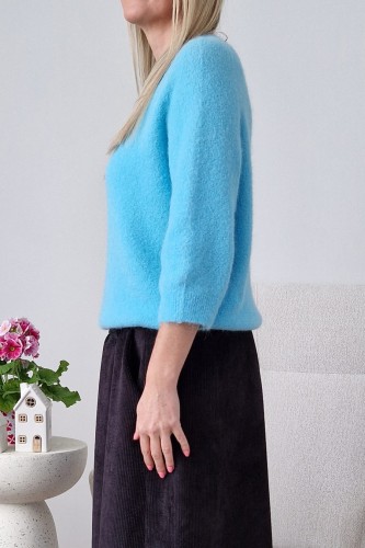 Sweter Hope z baby alpaką i wełną błękitny