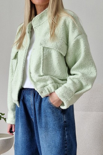 Kurtka Bloom baranek oversize miętowa