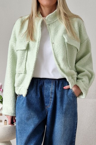 Kurtka Bloom baranek oversize miętowa