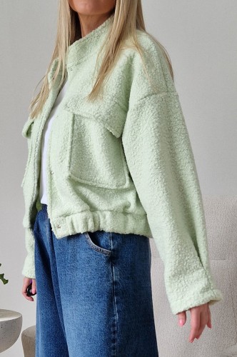 Kurtka Bloom baranek oversize miętowa