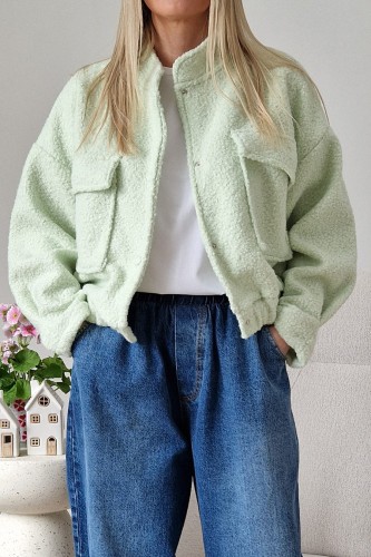Kurtka Bloom baranek oversize miętowa