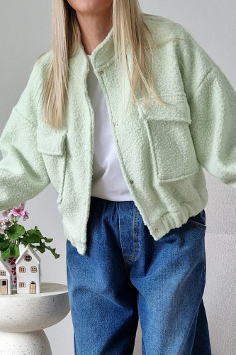 Kurtka Bloom baranek oversize miętowa