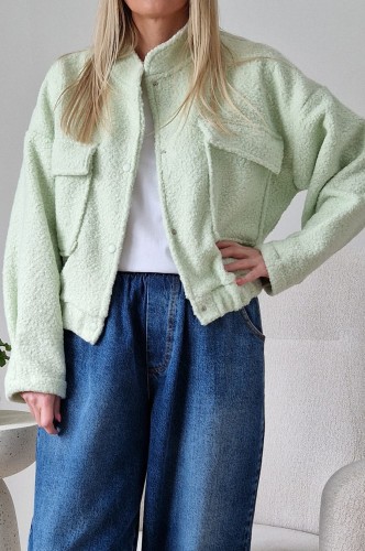 Kurtka Bloom baranek oversize miętowa