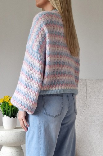 Sweter Bubble oversize z domieszką wełny błękitny