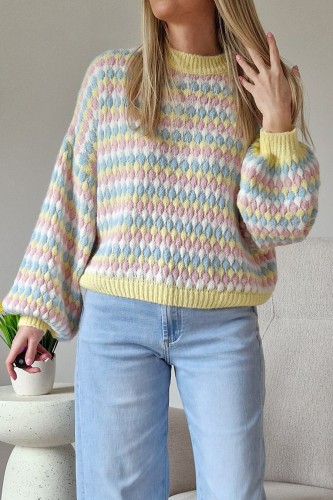 Sweter Bubble oversize z domieszką wełny masełkowy