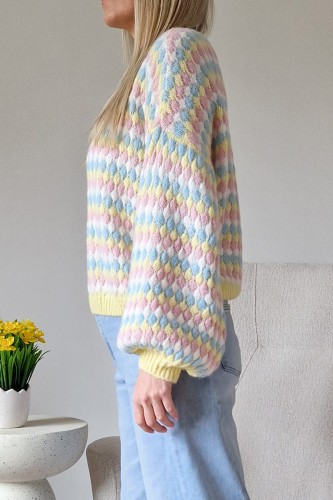 Sweter Bubble oversize z domieszką wełny masełkowy