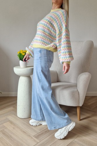 Sweter Bubble oversize z domieszką wełny masełkowy