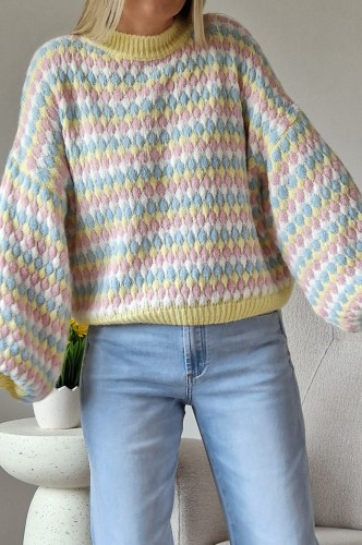 Sweter Bubble oversize z domieszką wełny masełkowy