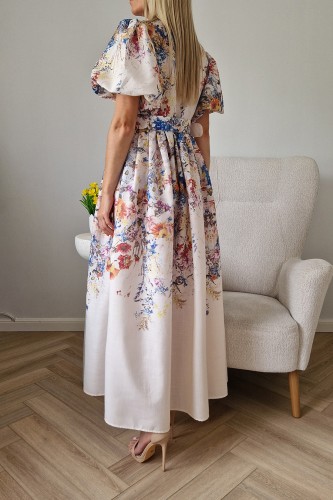 Sukienka Blossom z paskiem maxi w kwiaty