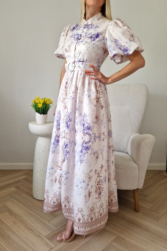 Sukienka Jasmine z paskiem maxi w kwiaty