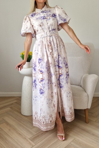 Sukienka Jasmine z paskiem maxi w kwiaty