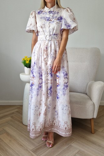 Sukienka Jasmine z paskiem maxi w kwiaty