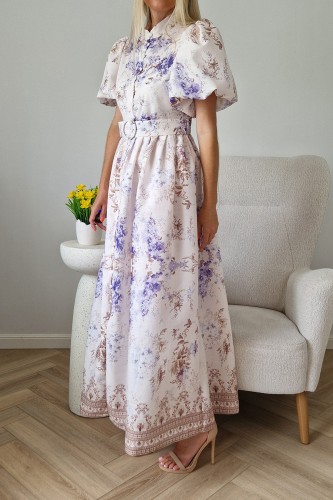 Sukienka Jasmine z paskiem maxi w kwiaty