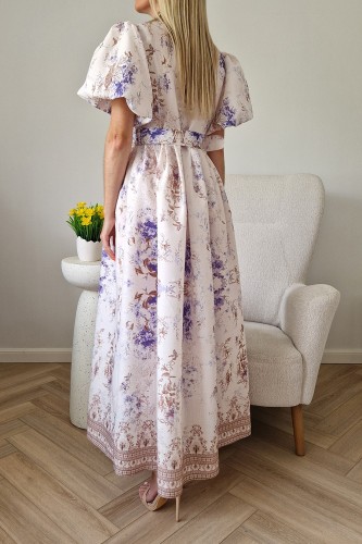 Sukienka Jasmine z paskiem maxi w kwiaty